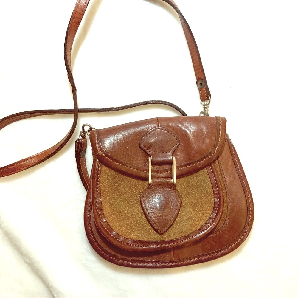 Vintage Eberle Brazil Brown Leather Mini Crossbody